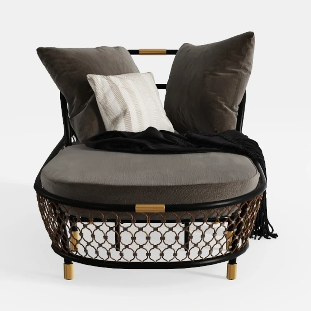 39 in. W Oversized Wicker Egg Chair Patio Backyard