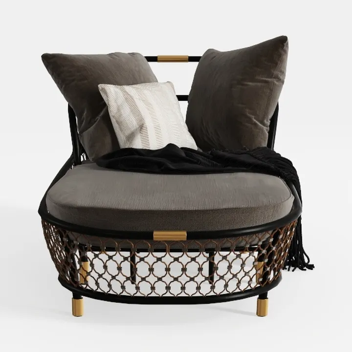 39 in. W Oversized Wicker Egg Chair Patio Backyard