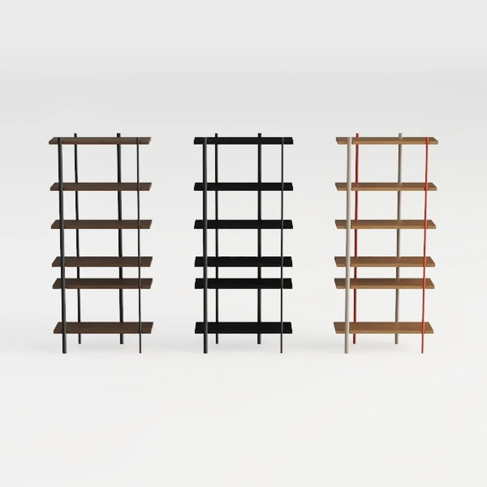 IOTXY Wooden Triple Wide Bookshelf - 6-Tier Large