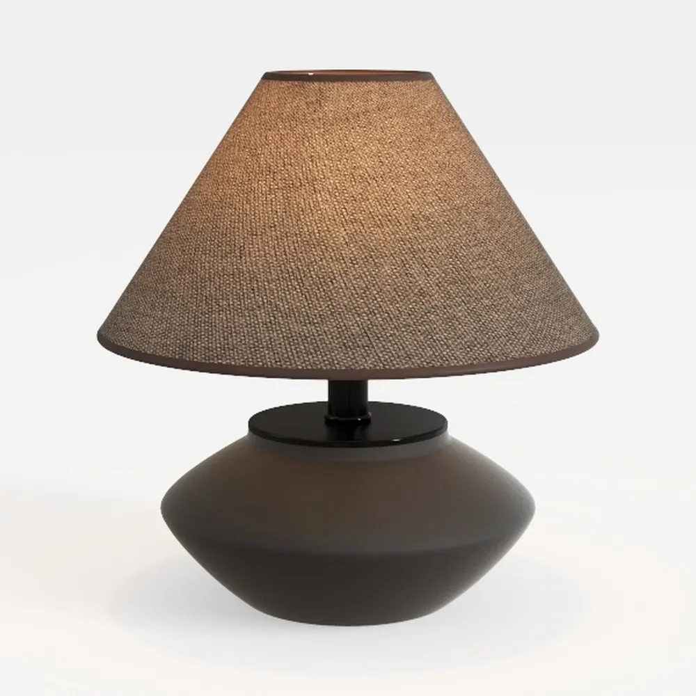 PURESILKS Farmhouse Black Ceramic Table Lamp