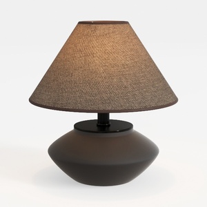 PURESILKS Farmhouse Black Ceramic Table Lamp