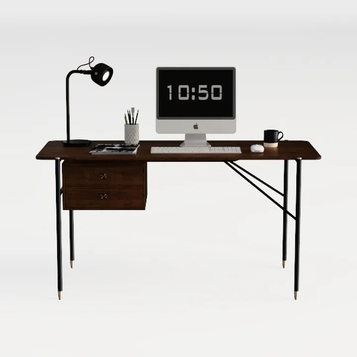 LDAILY Mid-Century Desk, 43.5" Bedroom Vanity Tabl