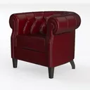 QHITTY Accent Chair, Chesterfield Modern Leather Left 45 Degree View