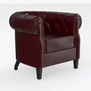 QHITTY Accent Chair, Chesterfield Modern Leather Right 45 Degree View