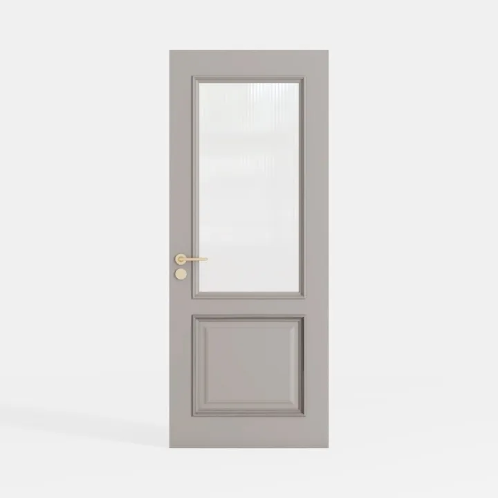 28"x 80" Frosted Glass Slab Door, 1-Panel Interior