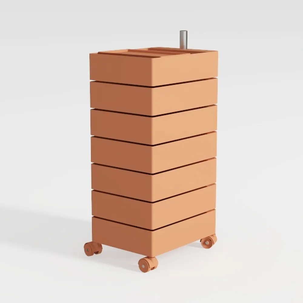 Nightstand Rotating Locker Movable Bedside Table