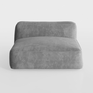 Minimalist Gray Fabric Armless Chair 3D Model