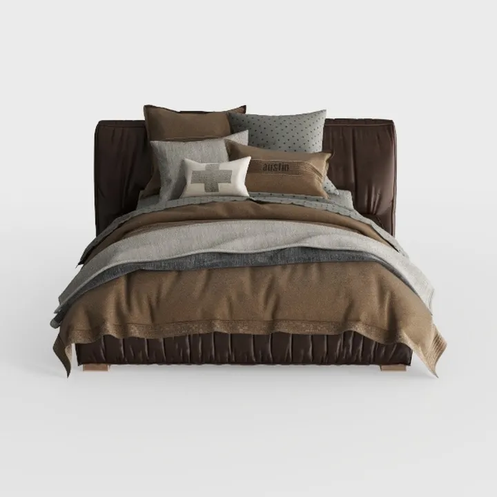 LSIGHTUS Vintage Brown Full Size Bed Frame, Uphols