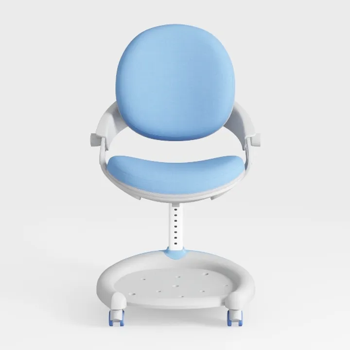 Modern Blue Fabric Adjustable Rolling Office Chair 3D Model