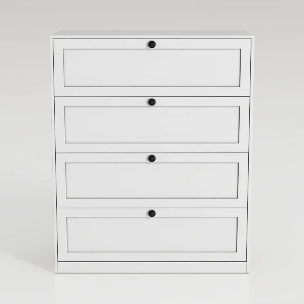 Metal White 4 Drawer Dresser for Bedroom, Tall