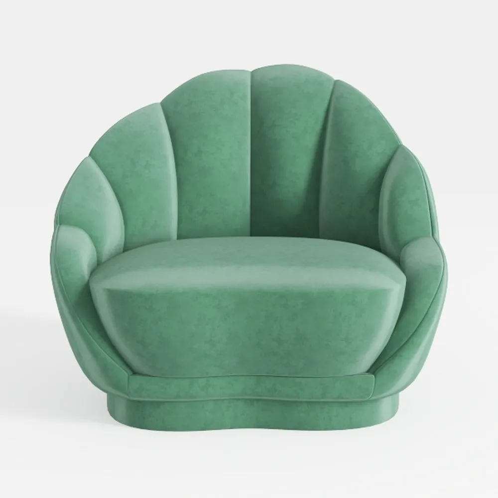 Swivel Barrel Chair, Boucle Accent Chair, Modern