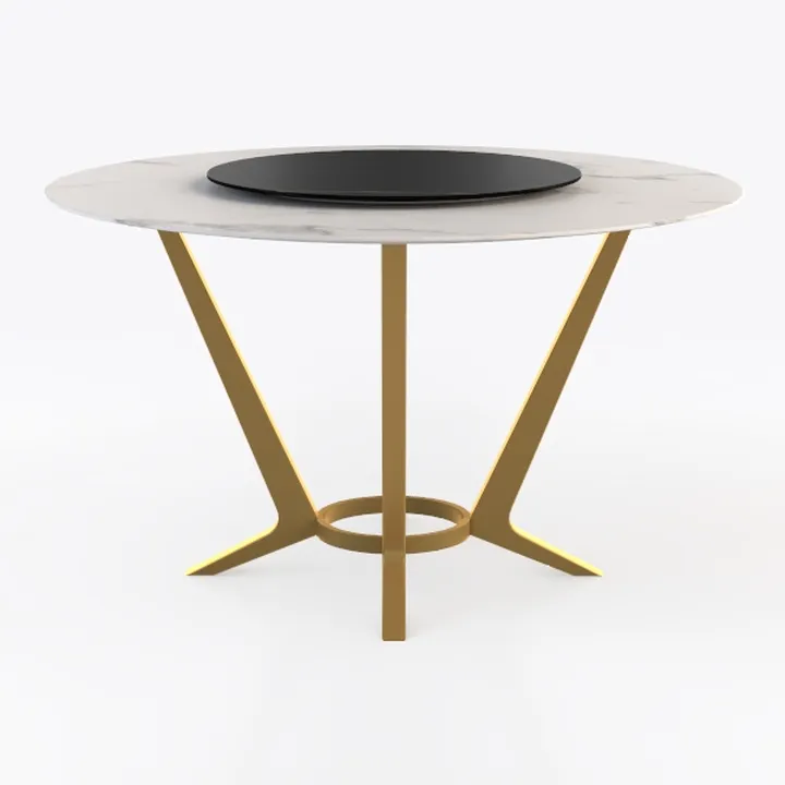 59.05 in. Modern Round Black Rotary Lazy Susan Sin