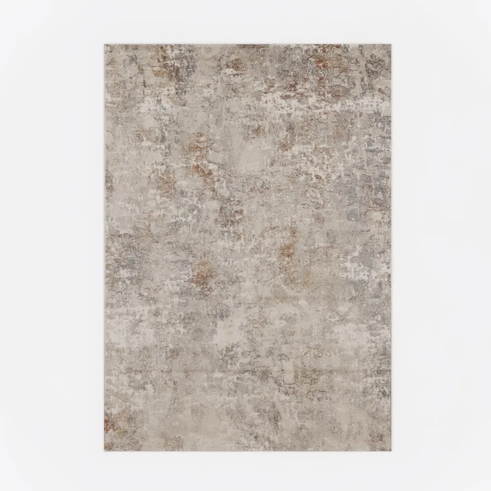 jinchan Area Rug 3x5 Entryway Abstract Sketch Distressed Taupe Multi Print Rug