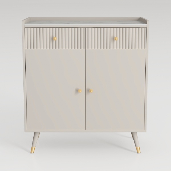 HLR Sideboard Buffet Cabinet with Fluted Texture