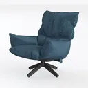 Lazy Chair with Folding Ottoman, Accent Chair Left 45 Degree View
