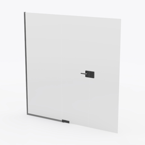 ANZZI Frameless Matte Black Shower Door, 58" x 48"