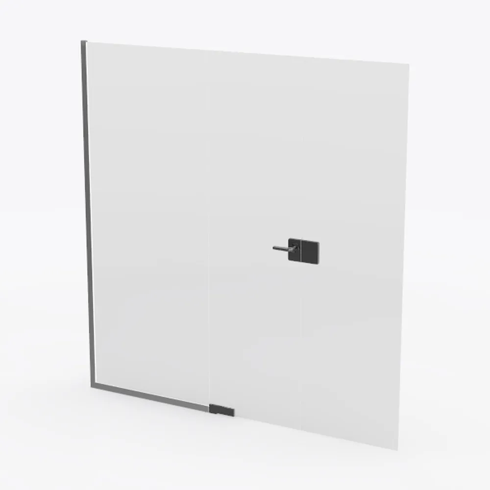 ANZZI Frameless Matte Black Shower Door, 58" x 48"