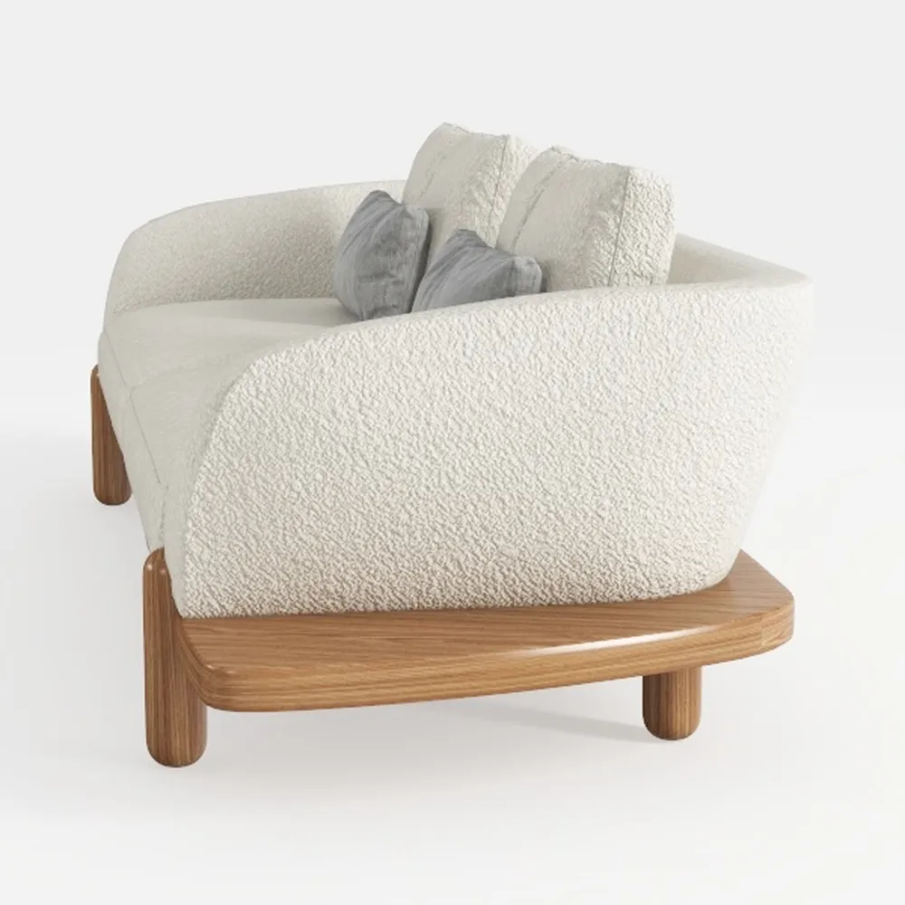 Minimalista Vintage Bed Sofa Wood Legs Stretch Arm