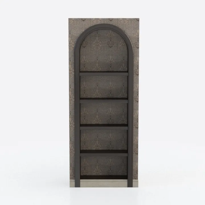 Kitchen Pantry Cabinet, Arched Bookshelf Bookcase
