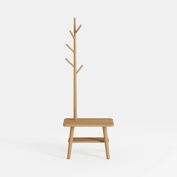 BMOSU Coat Rack freestanding Stand with 2 Shelves