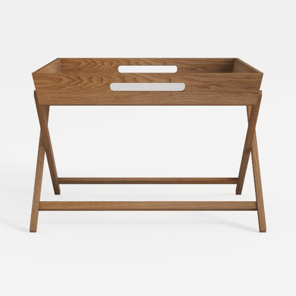 Tangkula Patio Folding Side Table, Teak Wood