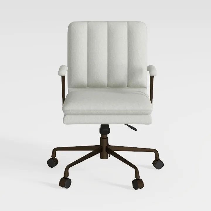 HULALA HOME Linen Upholstered Home Office Desk