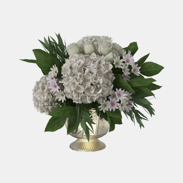 Hollyone White Hydrangeas Floral Arrangement in