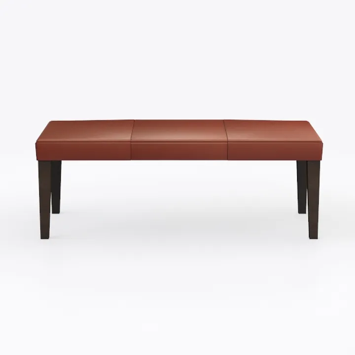 Modern Minimalist Leather Upholstered Dining Bench 3D Model