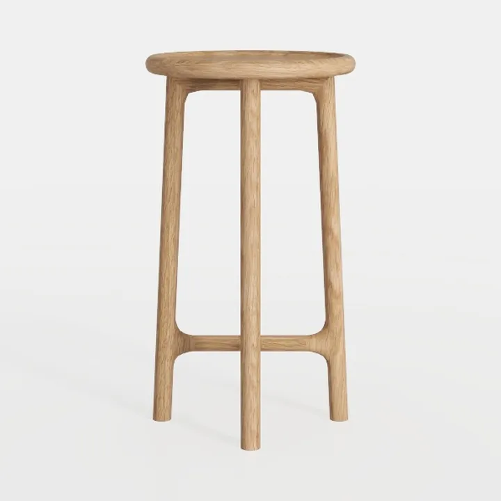 Natick Bar Height Stool, Brown Linen-Like Fabric
