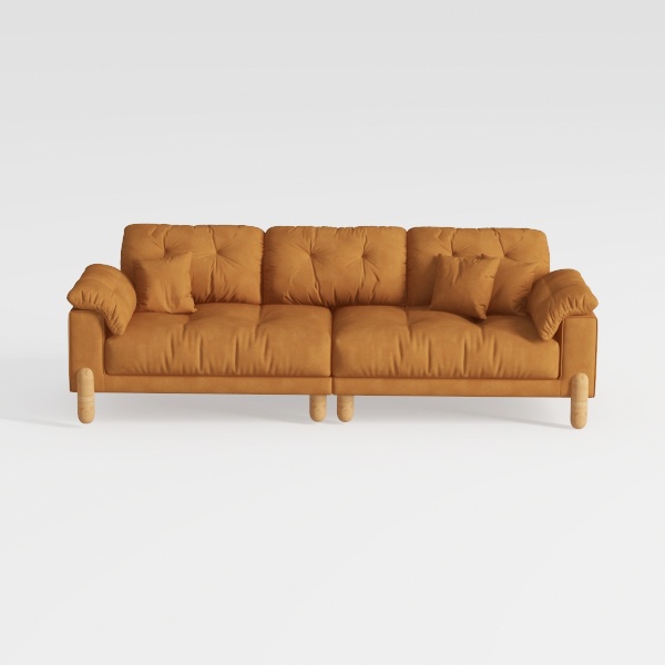 ASHCROFT Elva Mid Century L-Shaped Genuine