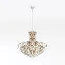 Vintage Brass Crystal Chandelier 3D Model Left 45 Degree View