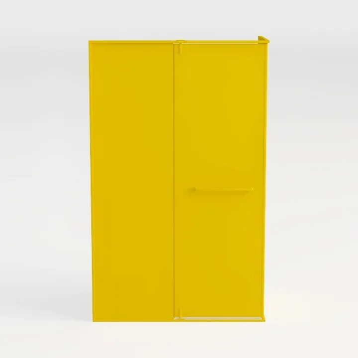 Minimalist Bright Yellow Metal Wardrobe 3D Model