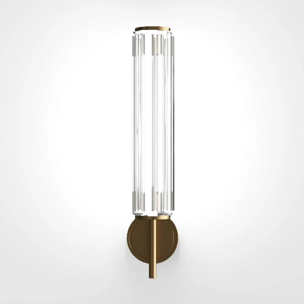 Modern Wall Sconces with Striped Amber Glass