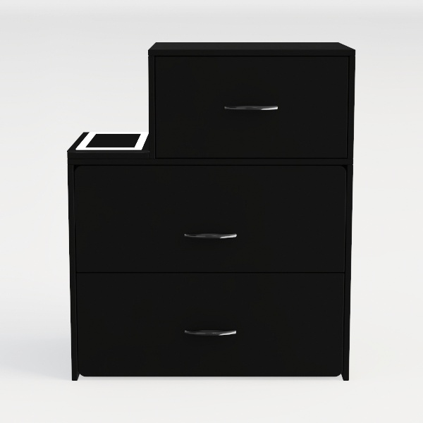 2 Drawer File Cabinet with Lock,Black Metal Filing