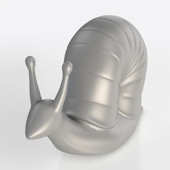 Minimalist Silver Metal Snail Ornament Decor 3D Model