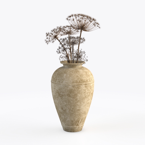 Rustic Ceramic Tall Floor Vase,19.7 Inch Blac