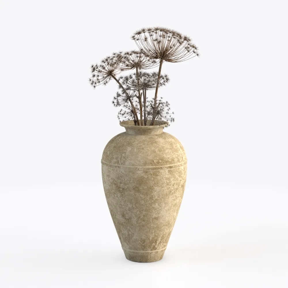 Rustic Ceramic Tall Floor Vase,19.7 Inch Blac