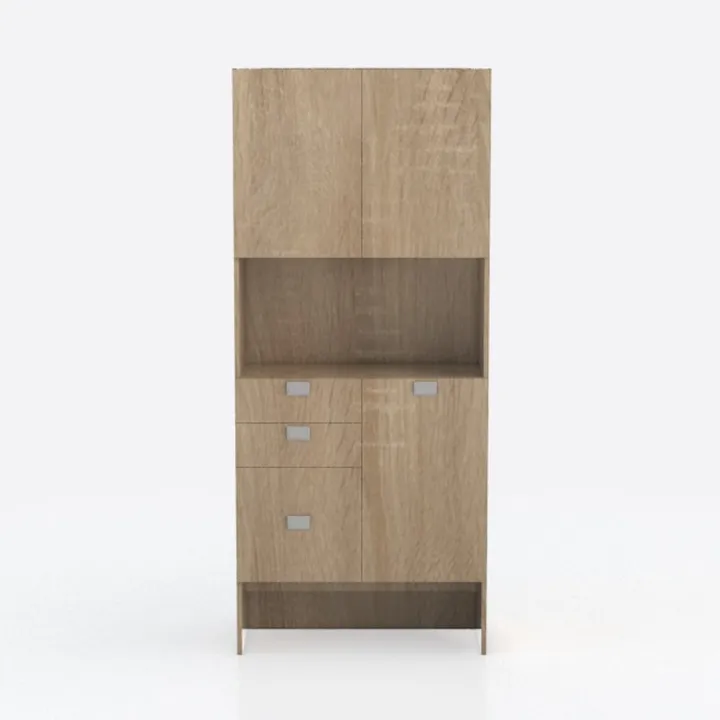 67" H Tall Corner Cabinet with Doors and 6 Storage