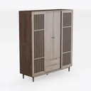 HOMPUS Console Table with 2 Drawers and 1 Shelf, Right 45 Degree View