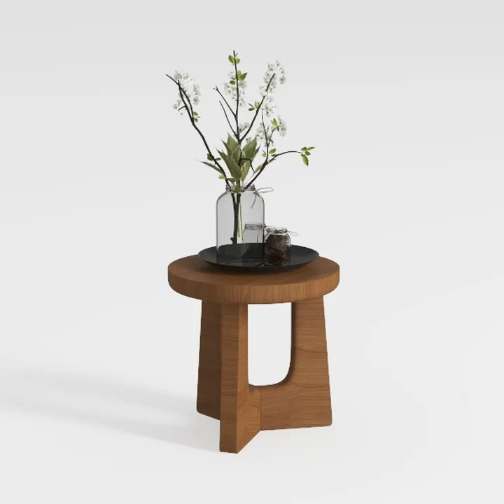 Merax 18" Outdoor Acacia Wood Accent End Side