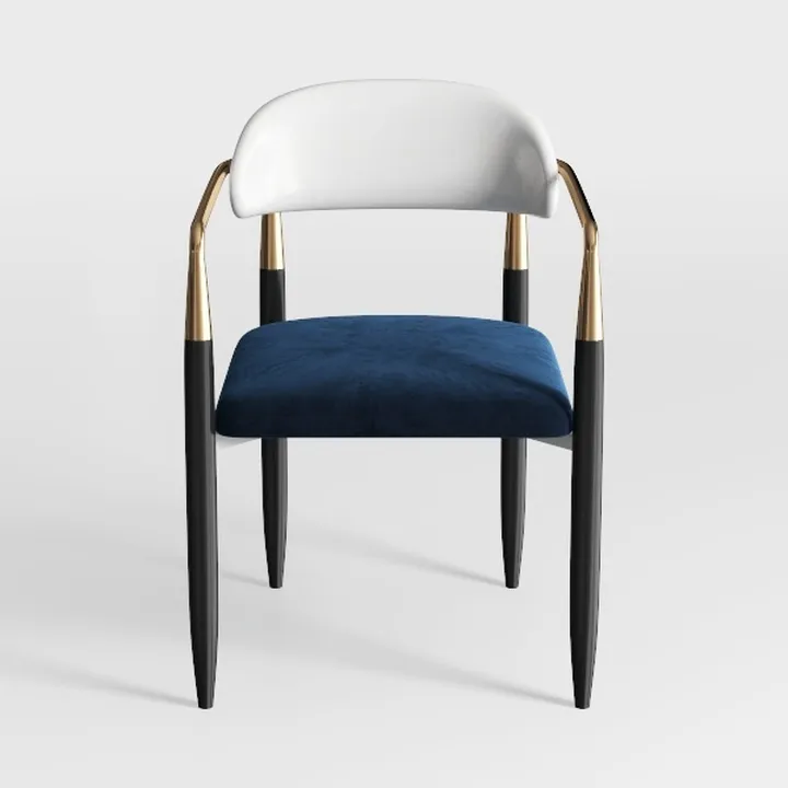 Modern Velvet Upholstered Gold Accent Armchair 3D Model