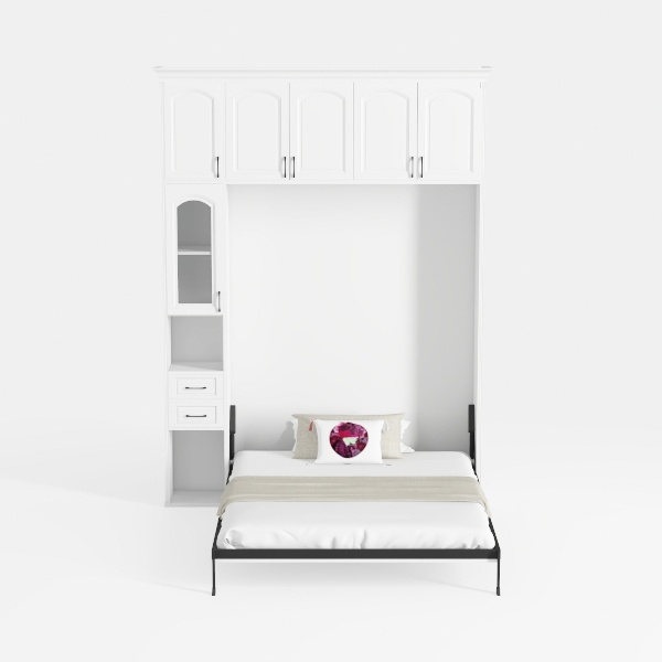 Bestar Lumina 114W Queen Murphy Bed with Desk and 