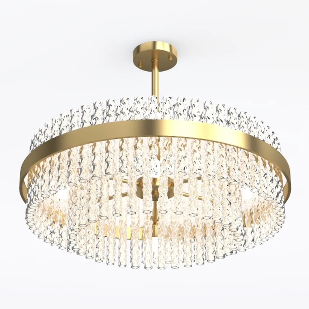 Modern 2 Rings Chandelier, Crystal Chandeliers