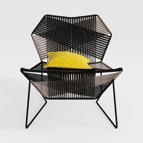 Wicker Black Outdoor Indoor Egg-Shaped Lounge Chai