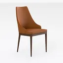 Modern Mid-Century Faux Leather Dining Chair Right 45 Degree View