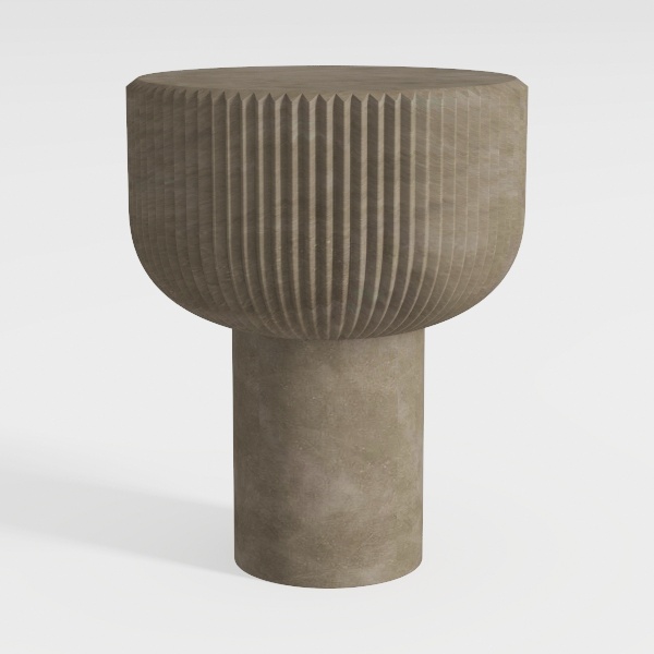 POVISON Round Coffee Side Table, Mid Century Wood