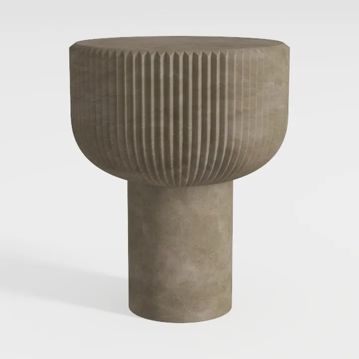 POVISON Round Coffee Side Table, Mid Century Wood