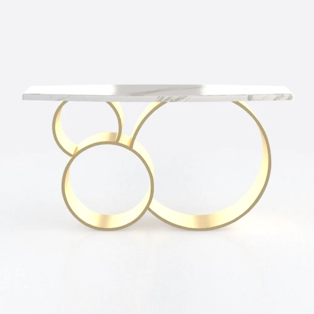 Megan 55 in. White Rectangle Marble Top Coffee Tab