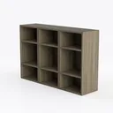 6 Cube Storage Organizer, Wood Cube Bookshelf with Left 45 Degree View