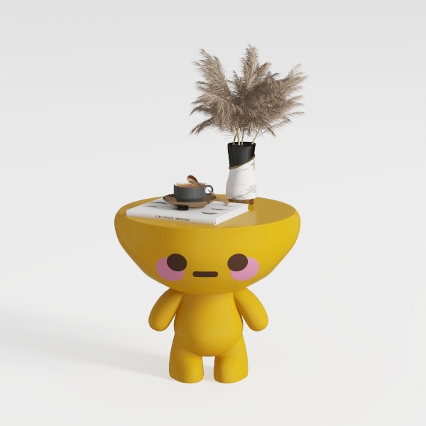 Round Side Table with Storage Space, Round Coffee